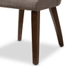 Baxton Studio Wesley Light Grey Upholstered Walnut Finished Wood Dining Chair, PK2 144-7945
